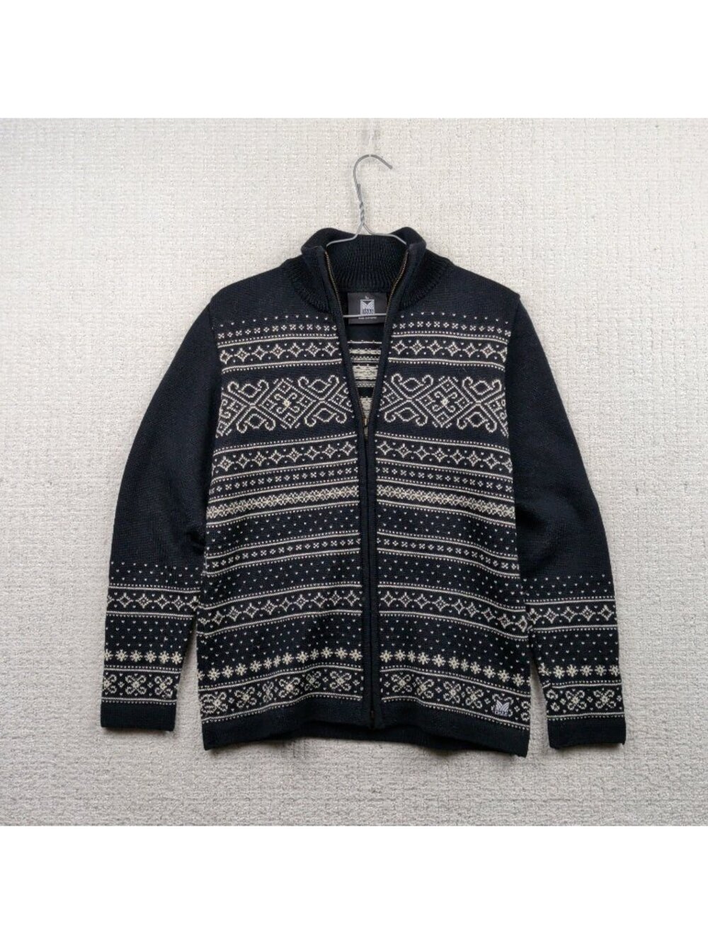 Vintage Dale of Norway Wool Sweater Dark Blue Nordic Fair Isle Ski Cabin Wom L